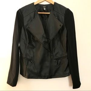 New Alfani Faux-Leather Jacket Stretch Sleeves
